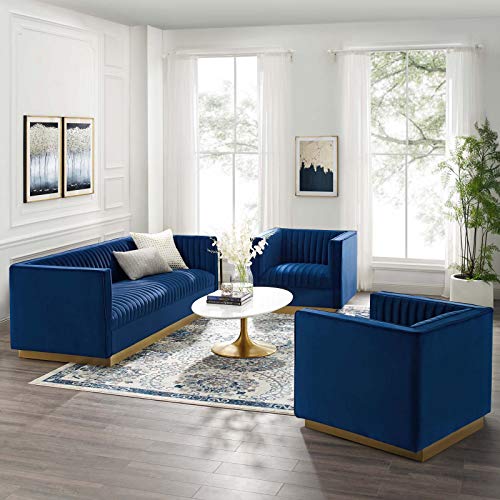 Sanguine Channel Tufted Upholstered Performance Velvet Modular Sectional Sofa