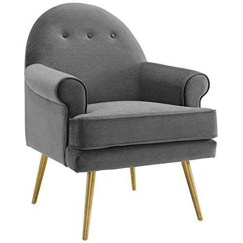 Modway EEI-3412-NAV Revive Tufted Button Accent Performance Velvet Armchair, Navy