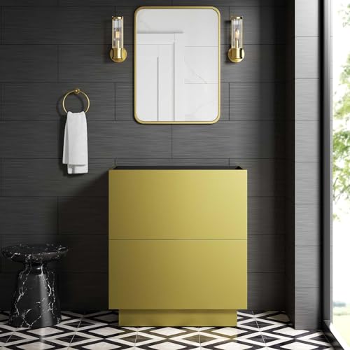 Quantum Modern Bathroom Vanity in Gold-Sink Basin Not Included