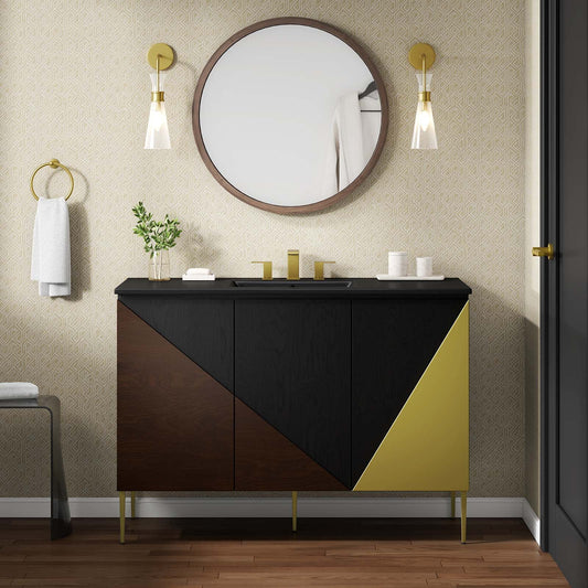 Modway Alchemist 48" Single Sink Bathroom Vanity in Black Black