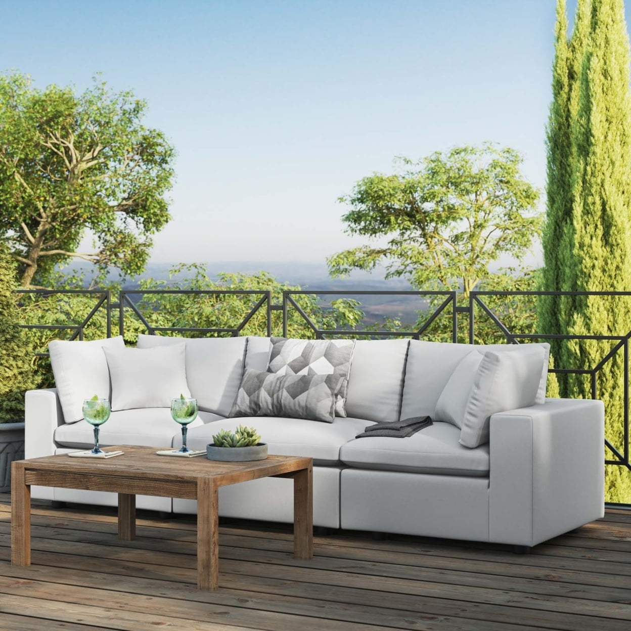 Commix Overstuffed Outdoor Patio Sofa-EEI-5578