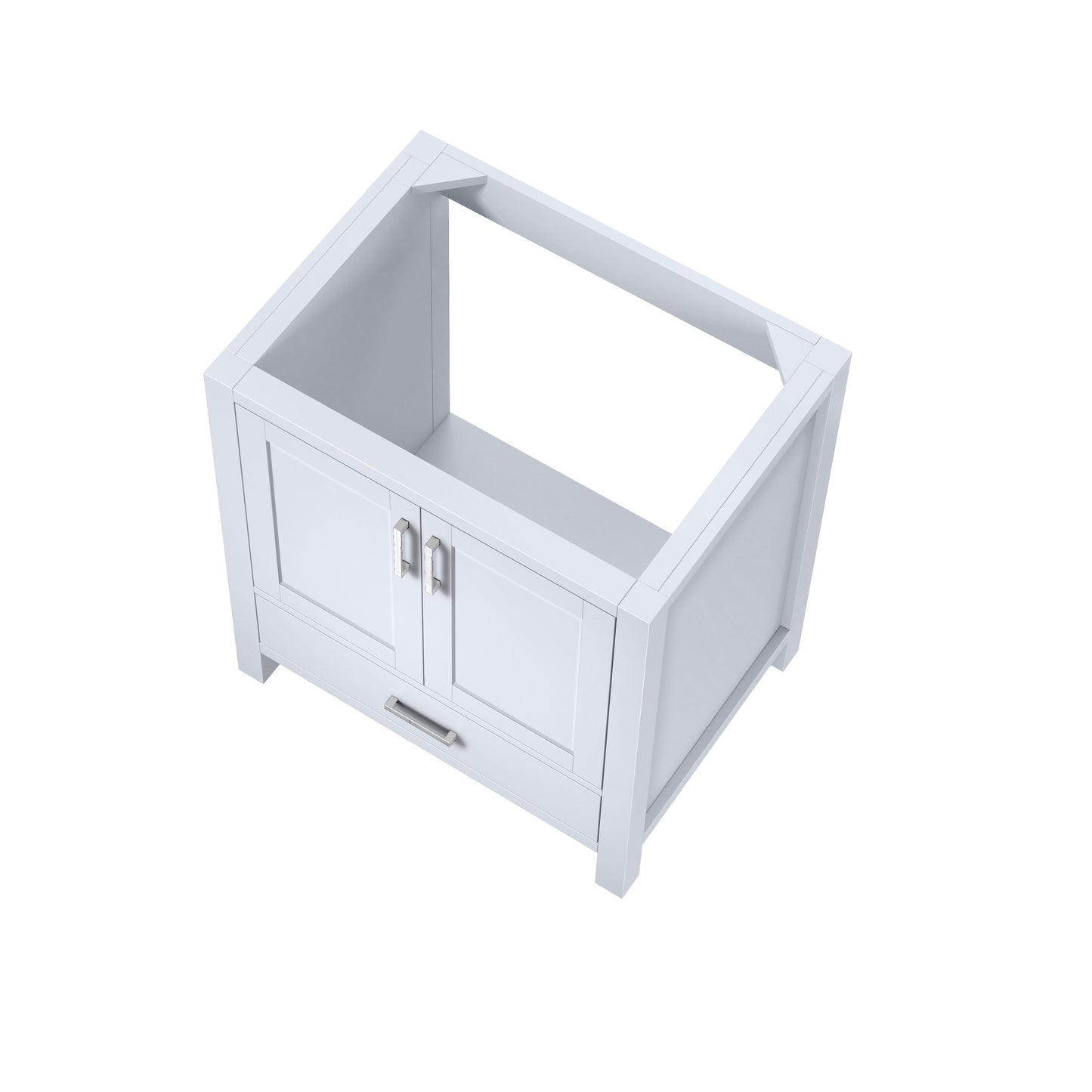 Jacques 30" White Single Vanity White, no Top and 28" Mirror