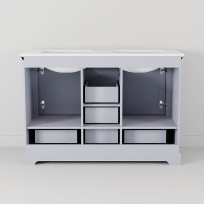Lexora Dukes 48 in. Dark Grey Double Sink Bath Vanity