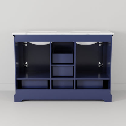 Lexora Dukes 48 in. Navy Blue Double Sink Bath Vanity