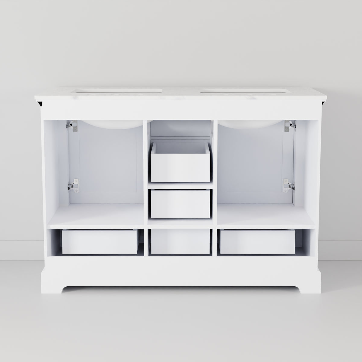 Lexora Dukes 48 in. White Double Sink Bath Vanity