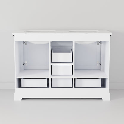 Lexora Dukes 48 in. White Double Sink Bath Vanity