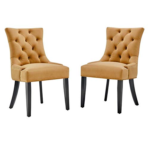 Modway Regent Tufted Performance Velvet Dining Side Chairs - Set of 2, Dusty Rose