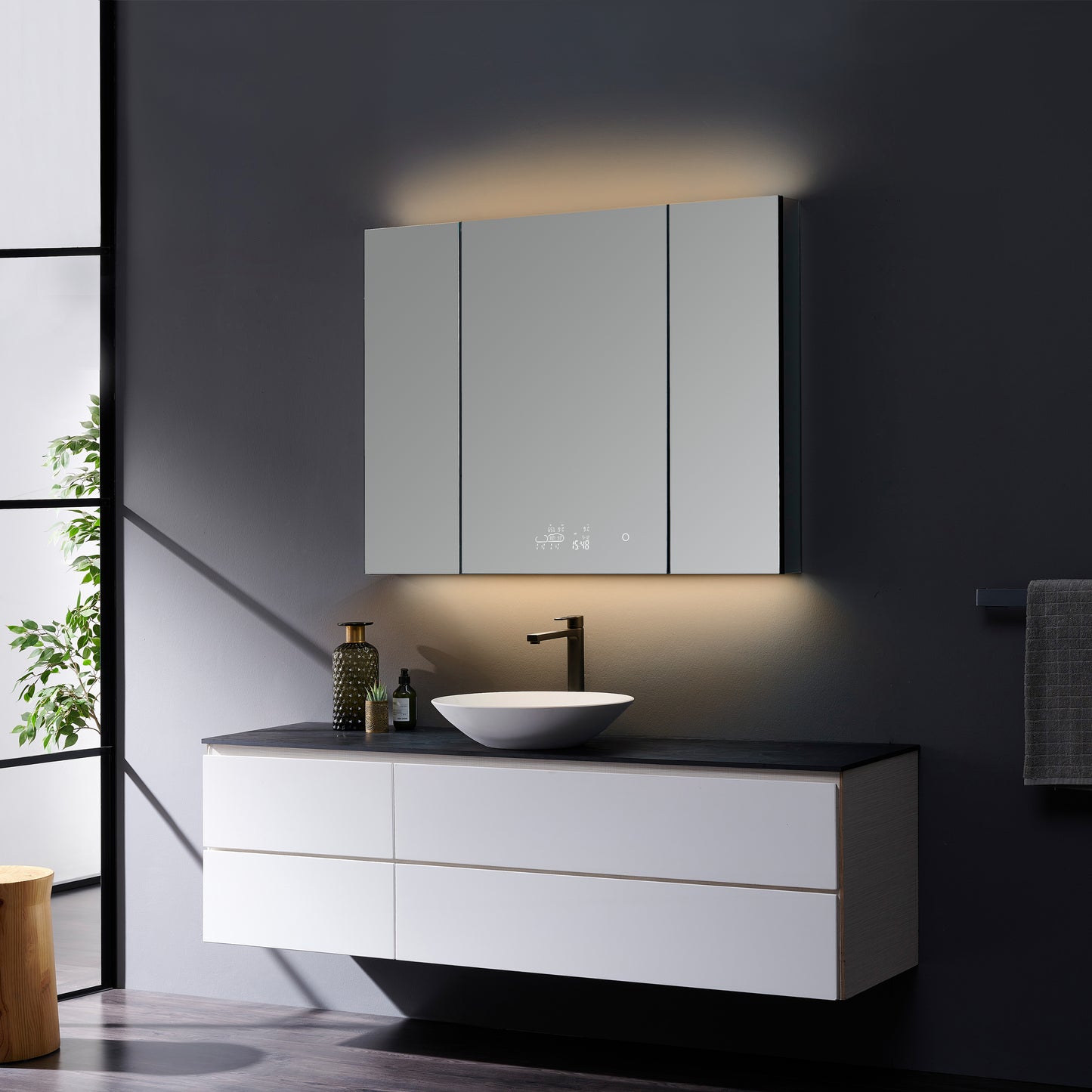 Savera 48" Widex36" Tall LED Medicine Cabinet w/ Defogger