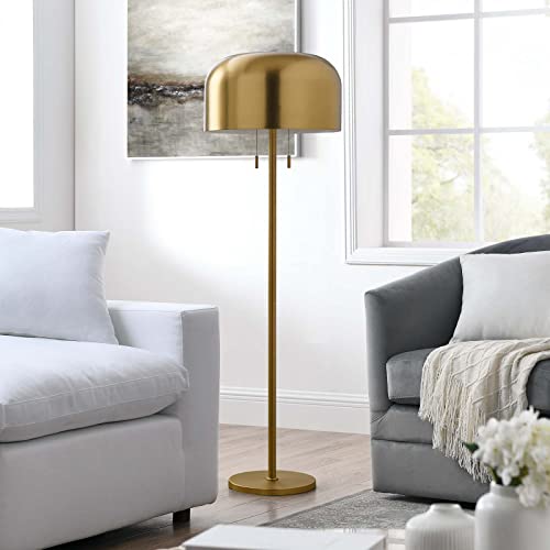 Modway Avenue Floor Lamp in Satin Brass