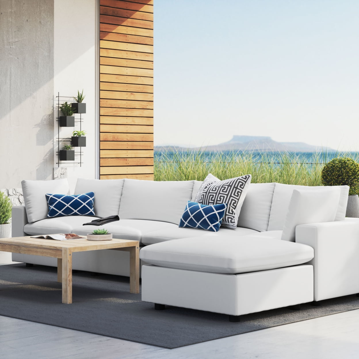 Commix 5-Piece Sunbrella Outdoor Patio Sectional Sofa-EEI-5584