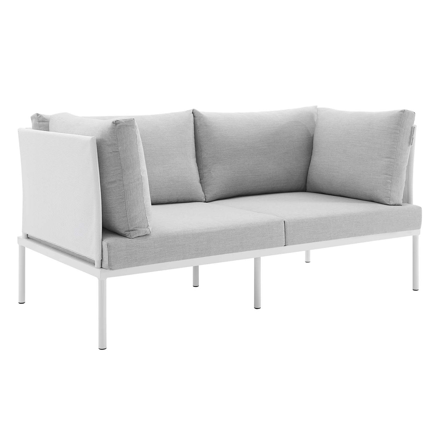 Modway EEI-4963-WHI-GRY Harmony Sunbrella White Gray Outdoor Patio Aluminum Loveseat