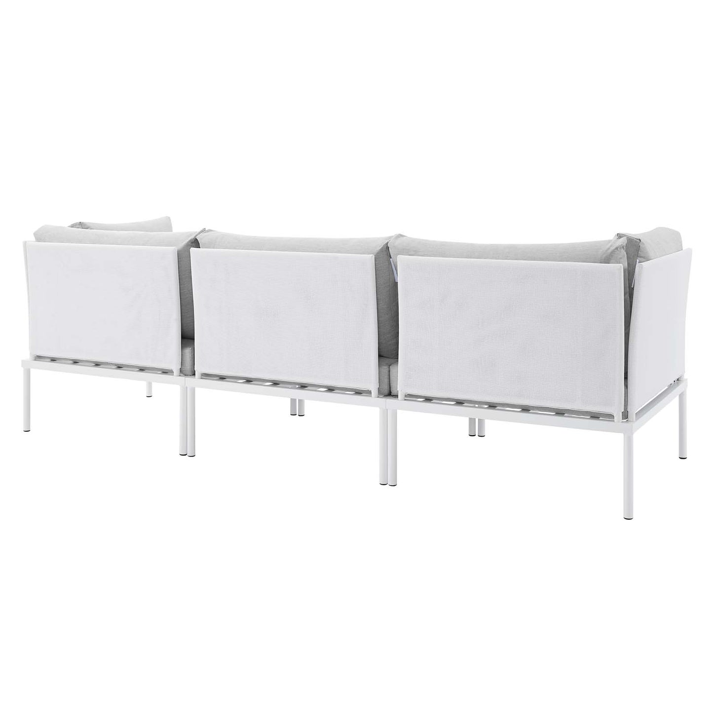 Modway EEI-4967-WHI-GRY Harmony Sunbrella White Gray Outdoor Patio Aluminum Sofa