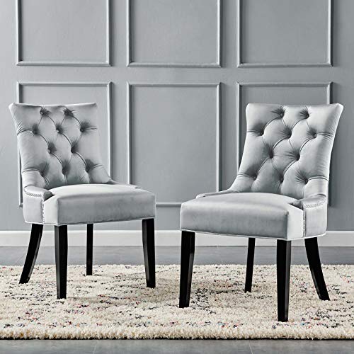 Modway Regent Tufted Performance Velvet Dining Side Chairs - Set of 2, Dusty Rose