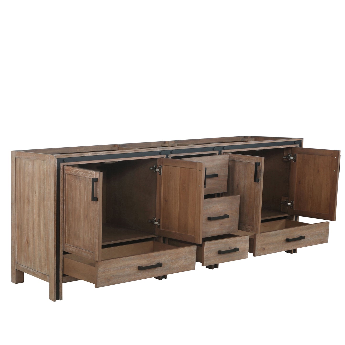 Ziva 84" Rustic Barnwood Vanity Cabinet Only