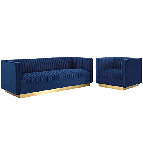 Sanguine Channel Tufted Upholstered Performance Velvet Modular Sectional Sofa