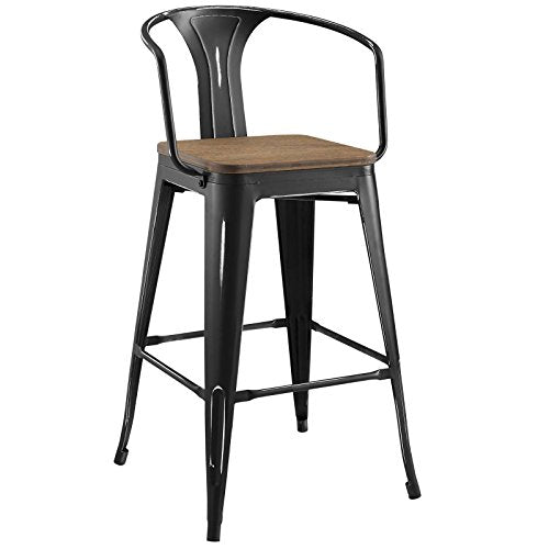 Modway Promenade Bar Stool Set of 2, Brown