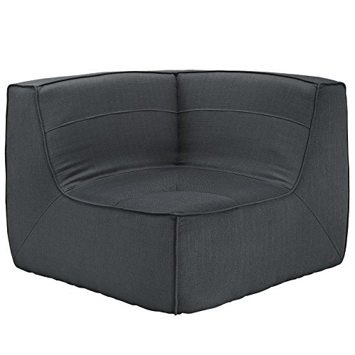 Modway Align Upholstered Corner Sofa in Charcoal
