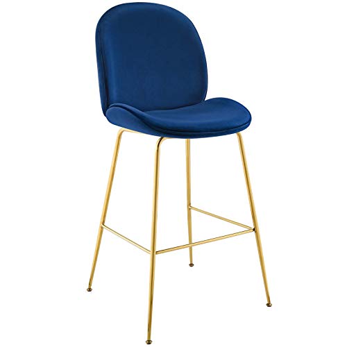 Modway EEI-3548-GRY Scoop Gold Stainless Steel Leg Performance Velvet