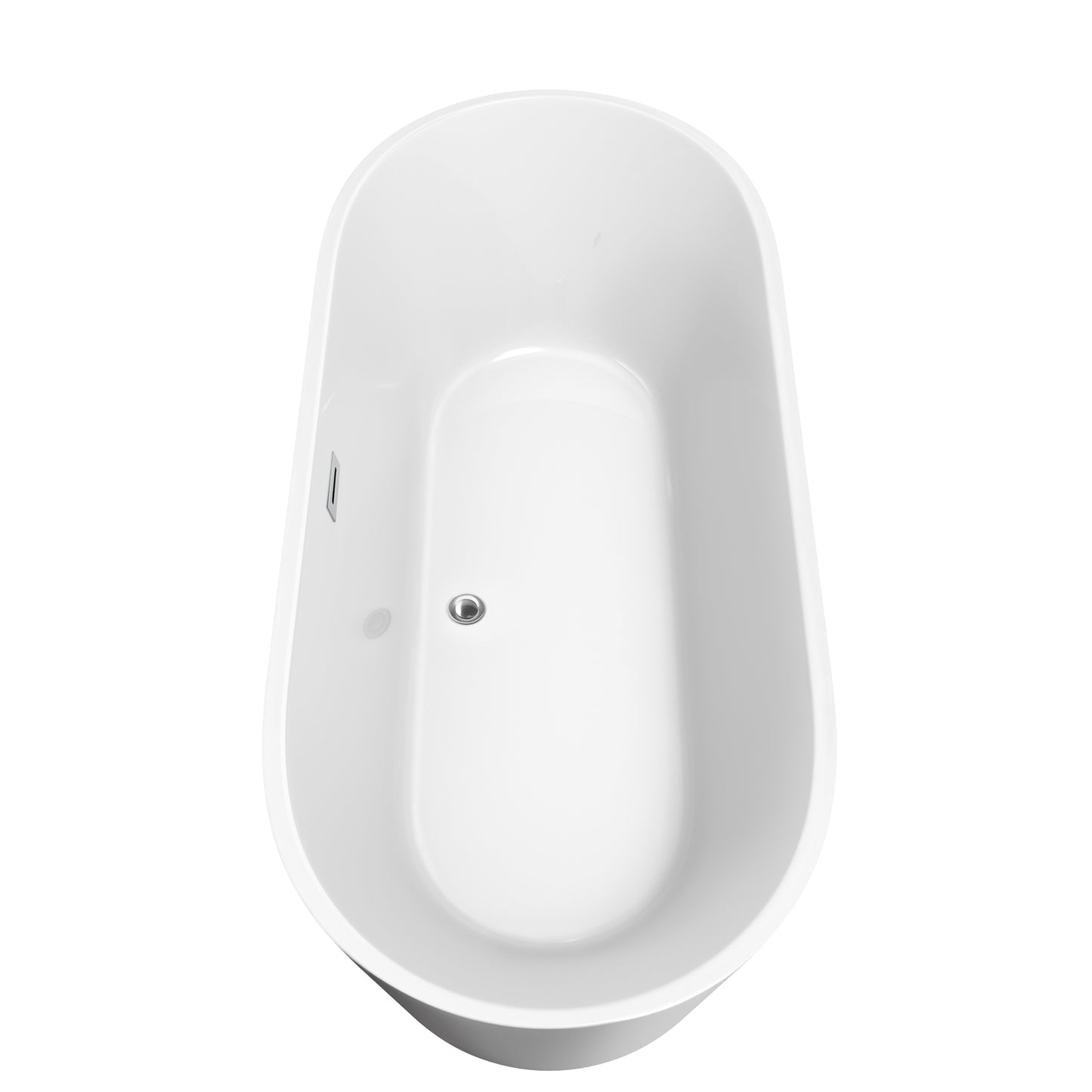 Carissa 71 Inch Freestanding Bathtub in White with Floor Mounted Faucet, Drain and Overflow Trim in Polished Chrome