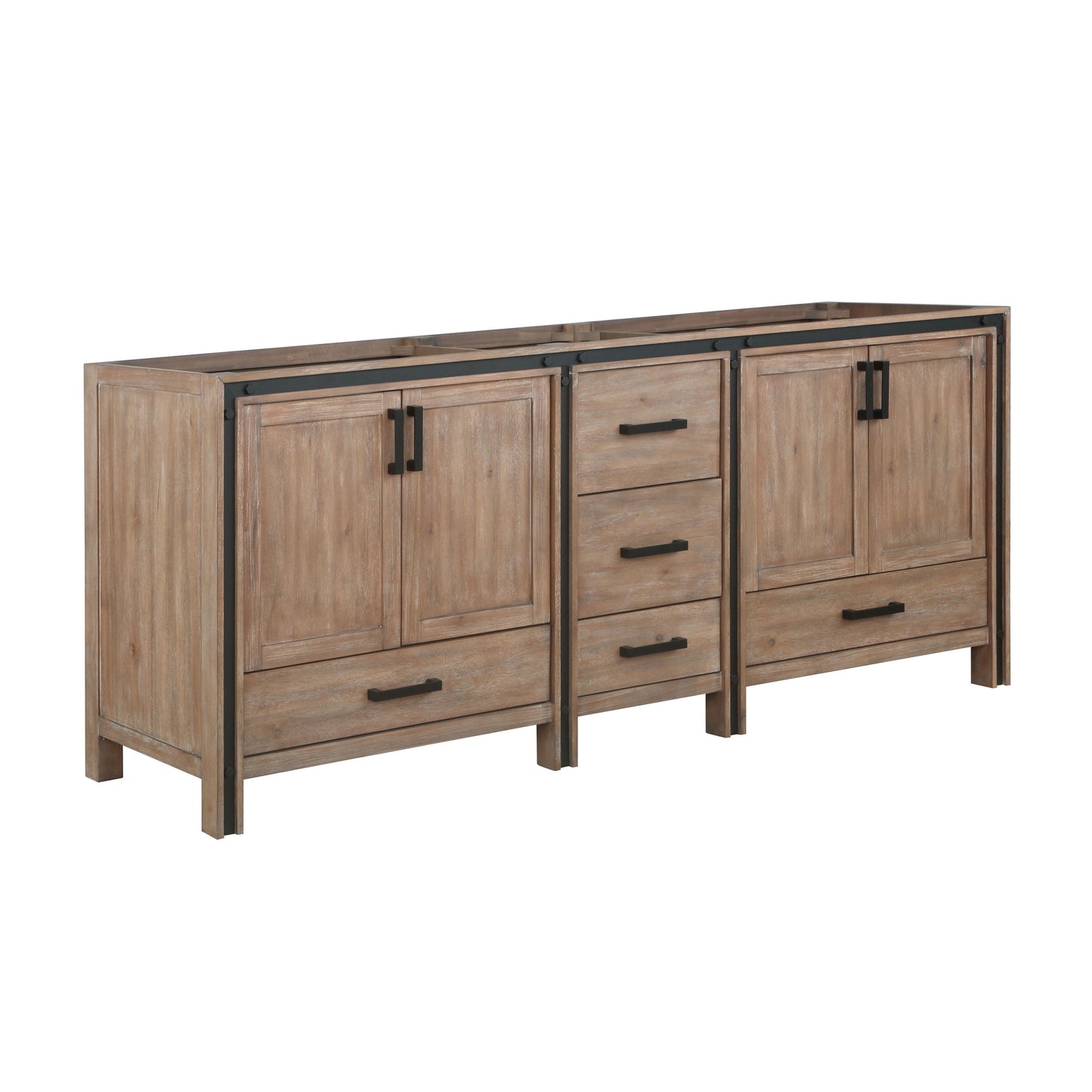 Ziva 84" Rustic Barnwood Vanity Cabinet Only