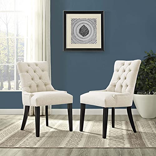 Modway Regent Modern Elegant Button-Tufted Upholstered Fabric Dining Side Chair with Nailhead Trim