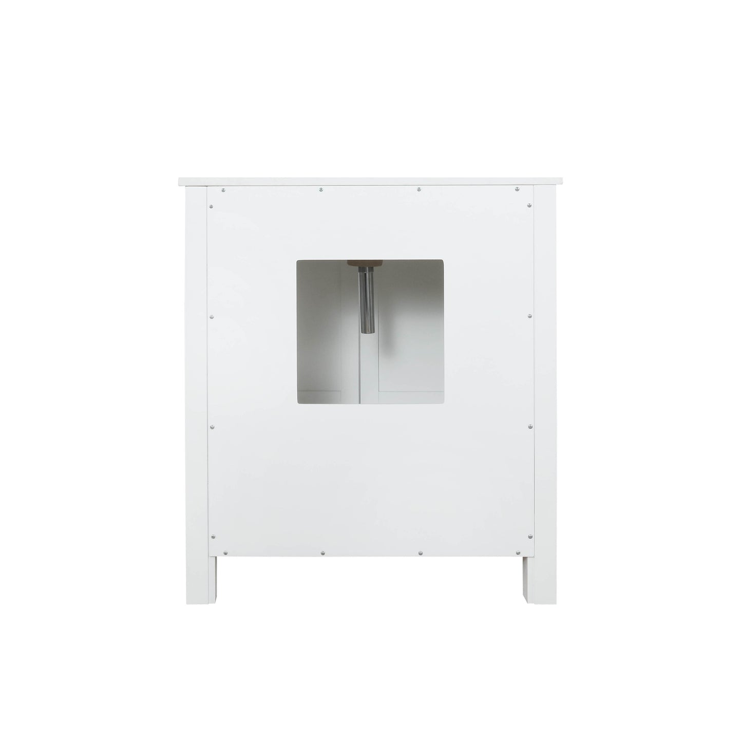 Ziva 30" White Single Vanity, Cultured Marble Top, White Square Sink and 28" Mirror