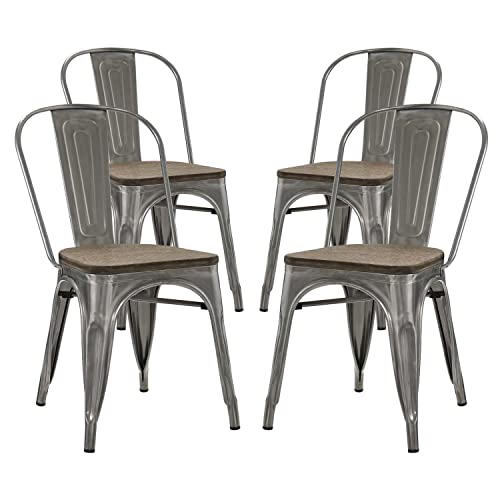 Modway Promenade Stackable Modern Aluminum Bistro