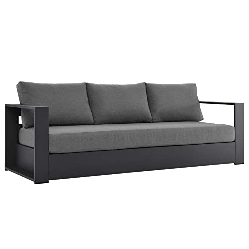 Modway Tahoe Patio Aluminum Sofa with Gray Charcoal Finish EEI-5676-GRY-CHA