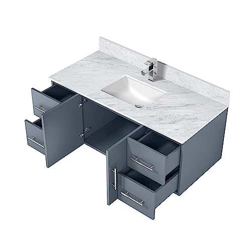 Lexora Geneva Bath Vanity, Carrara Marble Top, and Faucet Set