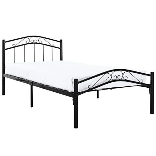 Modway Townhouse Modern Farmhouse Metal Twin Platform Bed in Black