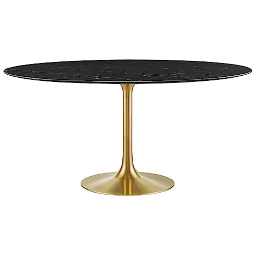 Modway Lippa Dining Table, 60", Gold Black