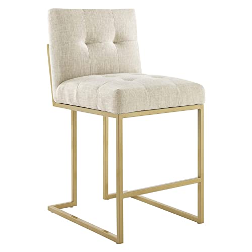 Modway Privy Stainless Steel Upholstered Fabric Bar Stool