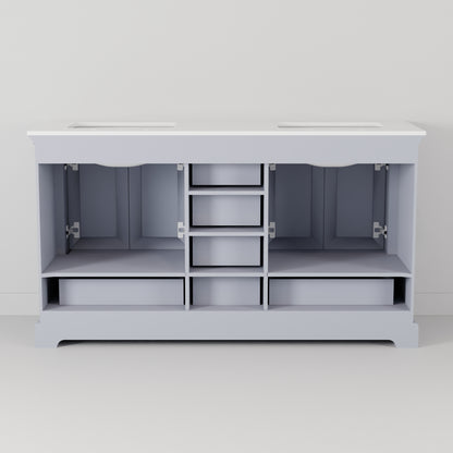 Lexora Dukes 60 in. Dark Grey Double Sink Bath Vanity
