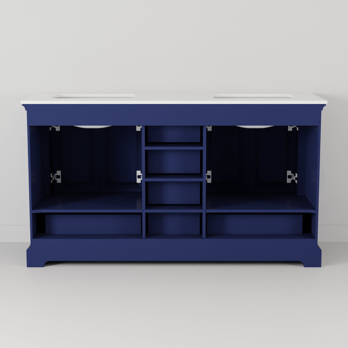 Lexora Dukes 60 in. Navy Blue Double Sink Bath Vanity