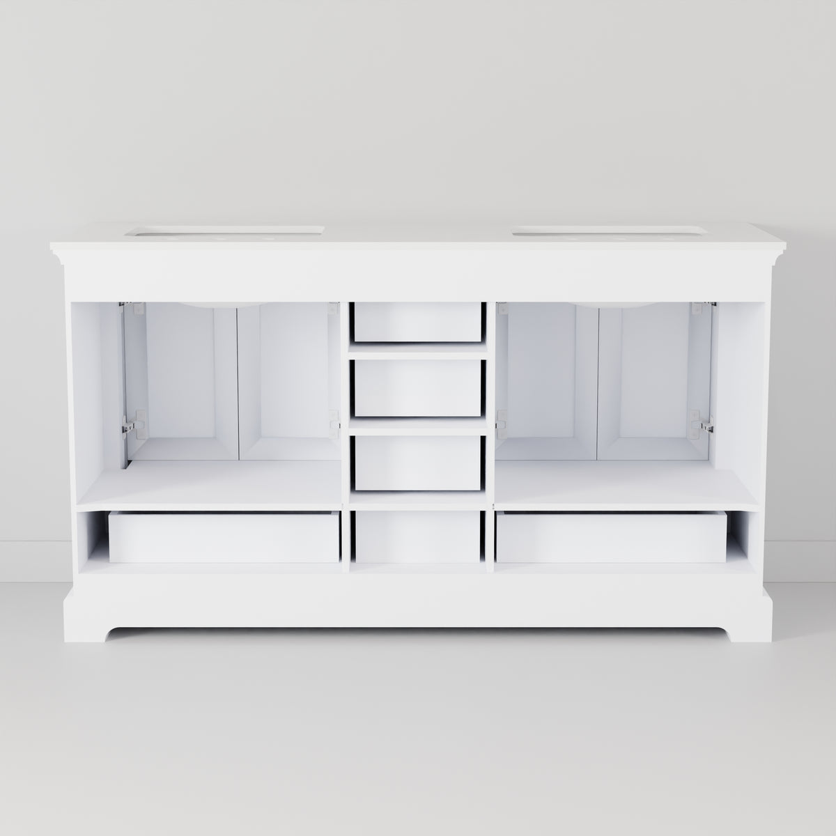 Lexora Dukes 60 in. White Double Sink Bath Vanity