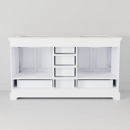 Lexora Dukes 60 in. White Double Sink Bath Vanity