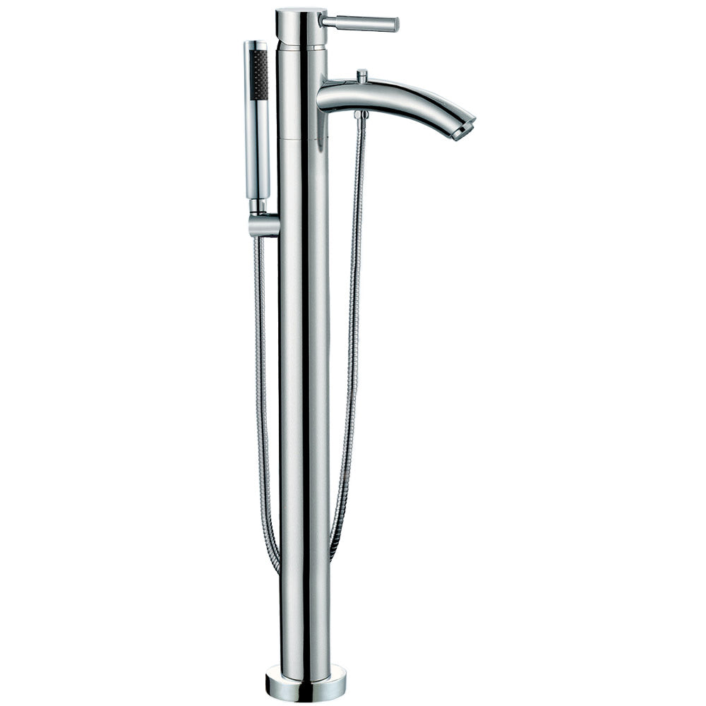 Taron Modern-Style Bathroom Tub Filler Faucet (Floor-mounted) in Polished Chrome