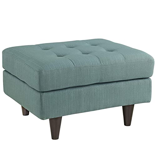 Modway Empress Mid-Century Modern Upholstered Fabric Ottoman In Wheatgrass