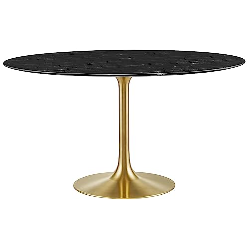 Modway Lippa Dining Table, 54", Gold Black