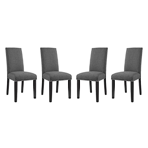 Modway Parcel Dining Fabric Side Chair in Gray