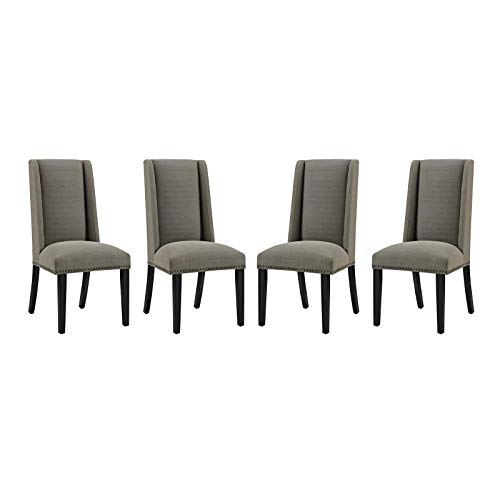 Modway Baron Modern Tall Back Wood Upholstered Fabric Parsons Kitchen and Dining Room Chair