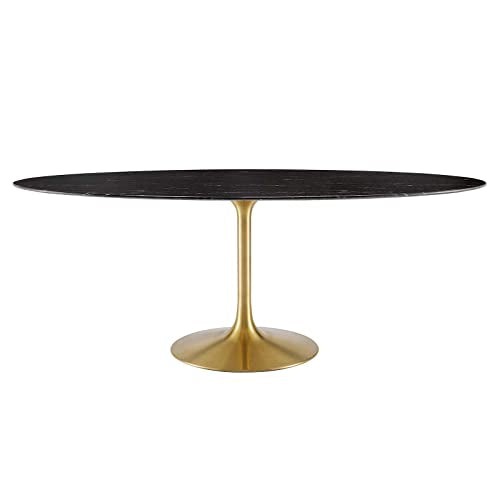 Modway Lippa Dining Table, 78", Gold Black