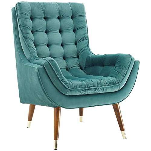 Modway Suggest Button Tufted Upholstered Velvet Lounge Chair