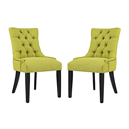 Modway Regent Modern Elegant Button-Tufted Upholstered Fabric Dining Side Chair with Nailhead Trim