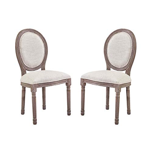 Modway EEI-2823-BEI Emanate Vintage French Upholstered Dining Armchair