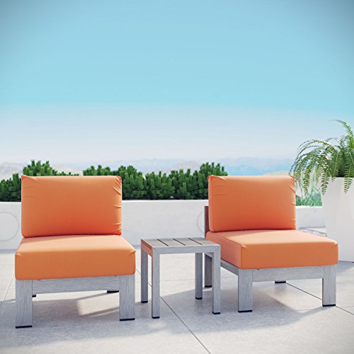 Modway Shore Aluminum Outdoor Patio Sectional Sofa Set