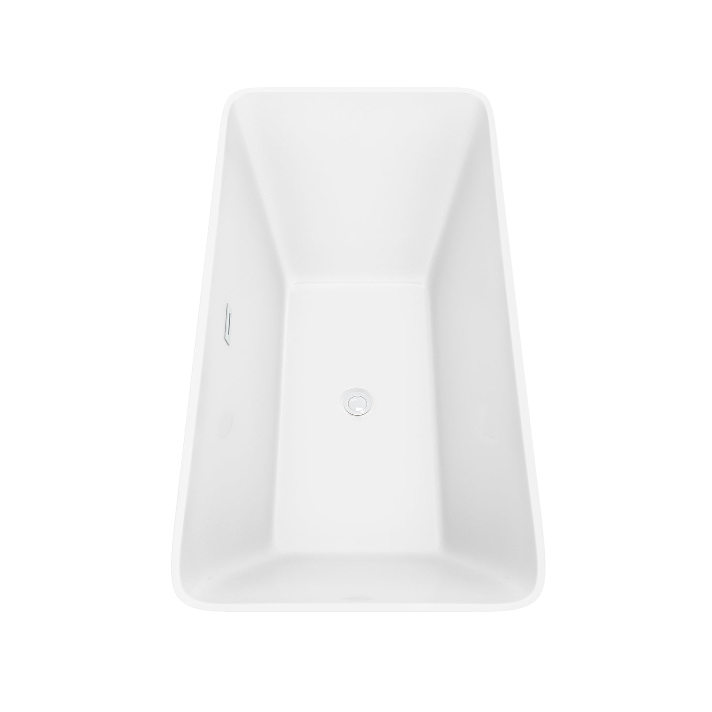 Tiffany 59 Inch Freestanding Bathtub in White with Shiny White Trim and Floor Mounted Faucet in Brushed Gold