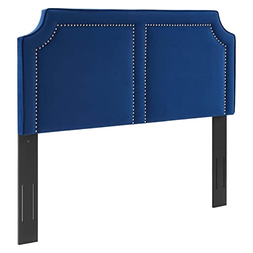 Modway Cynthia Velvet Full Queen Headboard with Navy Finish MOD-6566-NAV