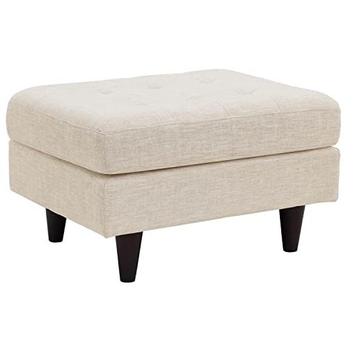 Modway Empress Mid-Century Modern Upholstered Fabric Ottoman In Wheatgrass