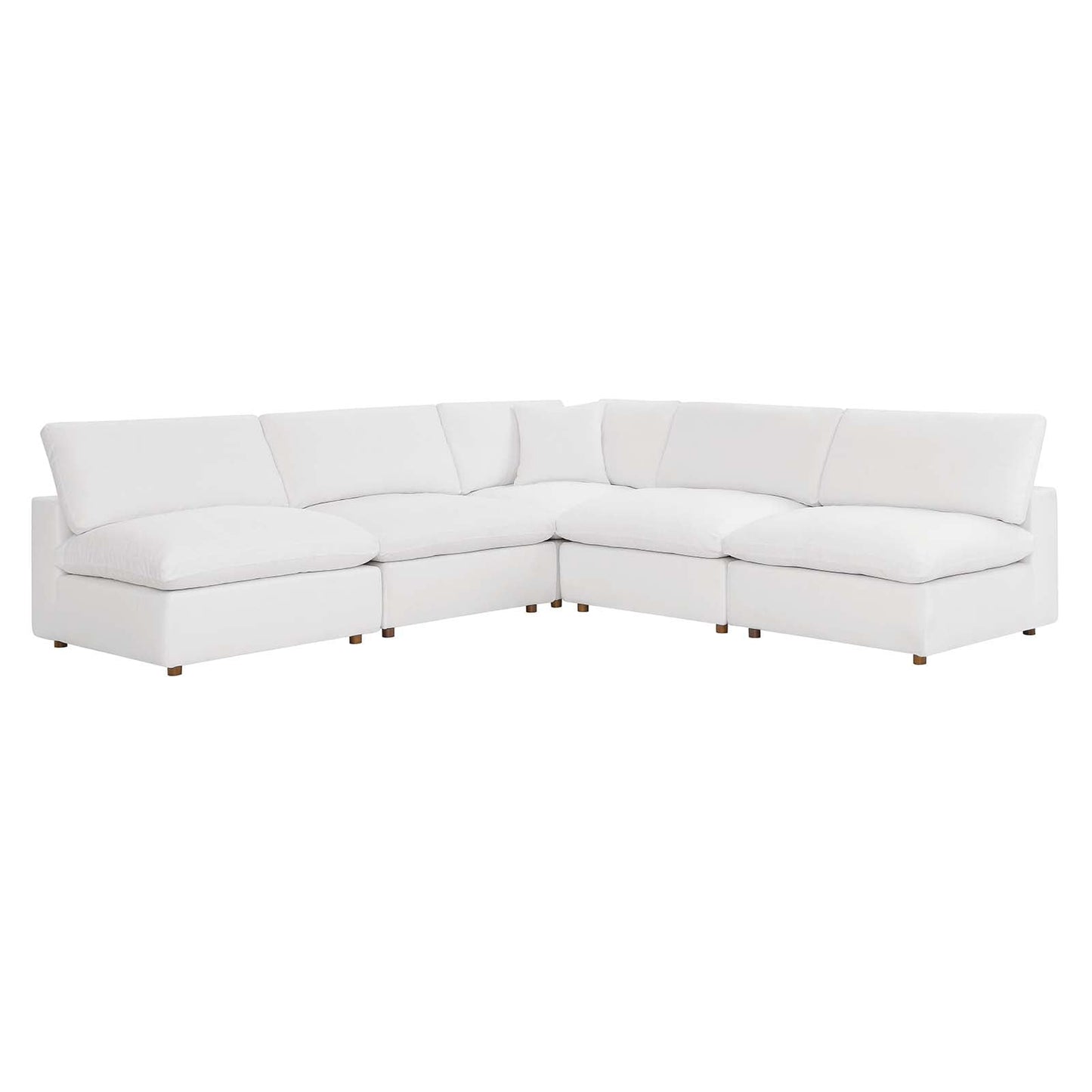 Modway Commix Down Filled Overstuffed 5-Piece Armless Sectional Sofa, Multiple Colors